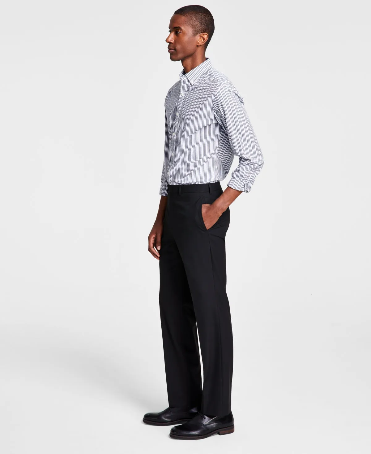 Michael Kors Mens Classic fit Dress Pants 35 / 30 Black Solid