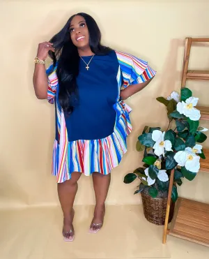 MODEST MULTICOLORED DRESS