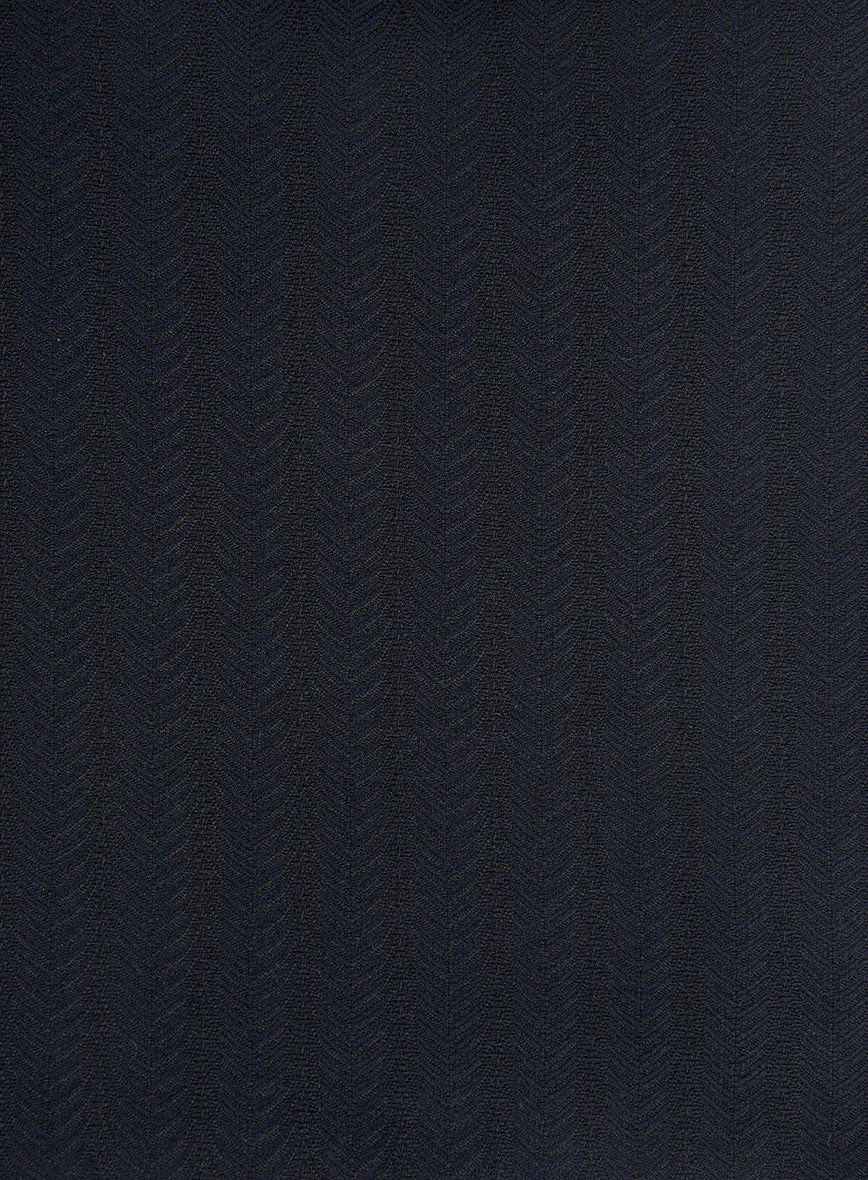 Napolean Curve Blue Herringbone Wool Pants