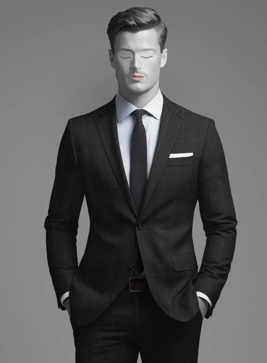 Napolean Fissa Black Wool Suit