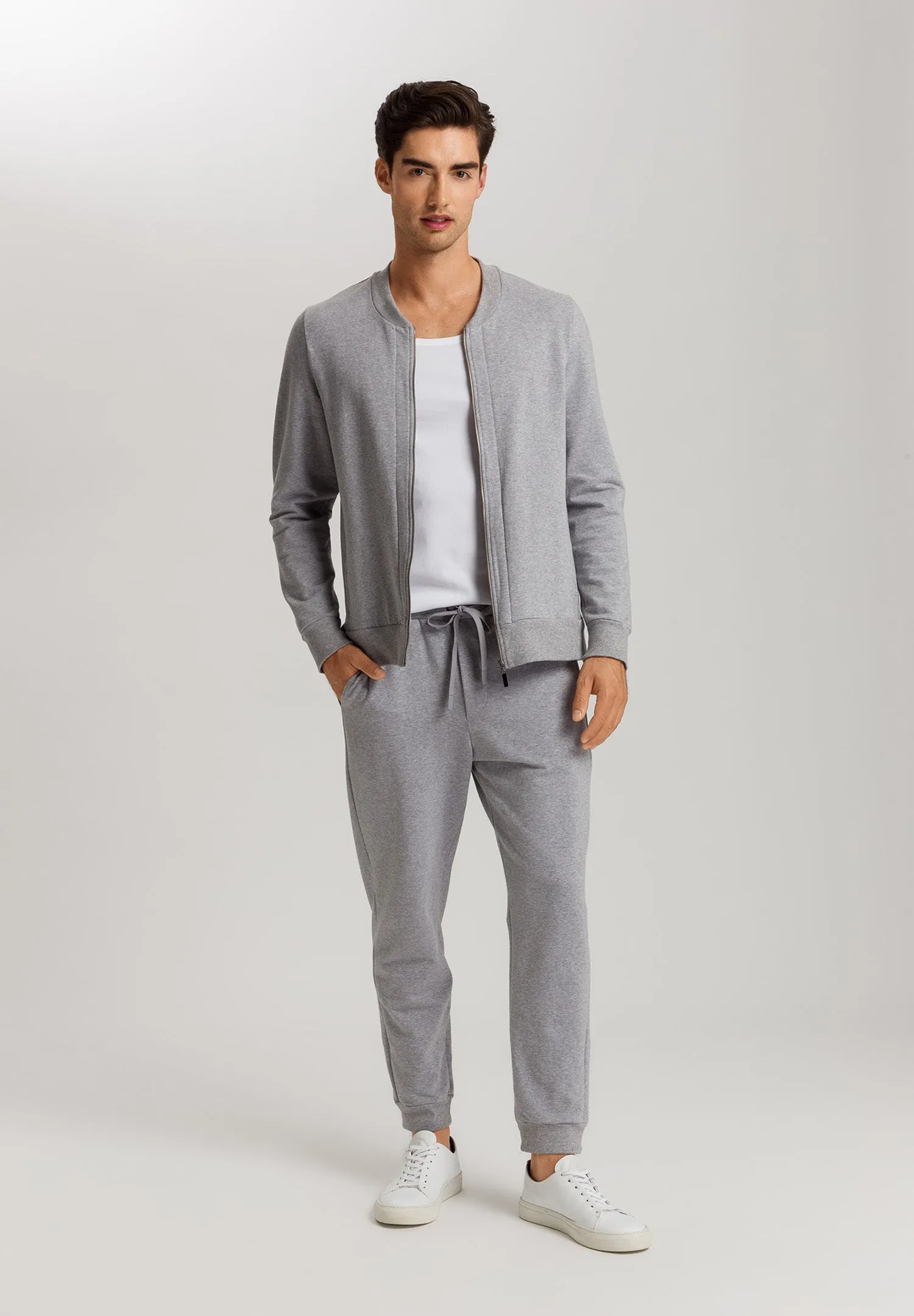 Natural Living Organic Cotton Drawstring Pants | Grey Melange 75773-3014