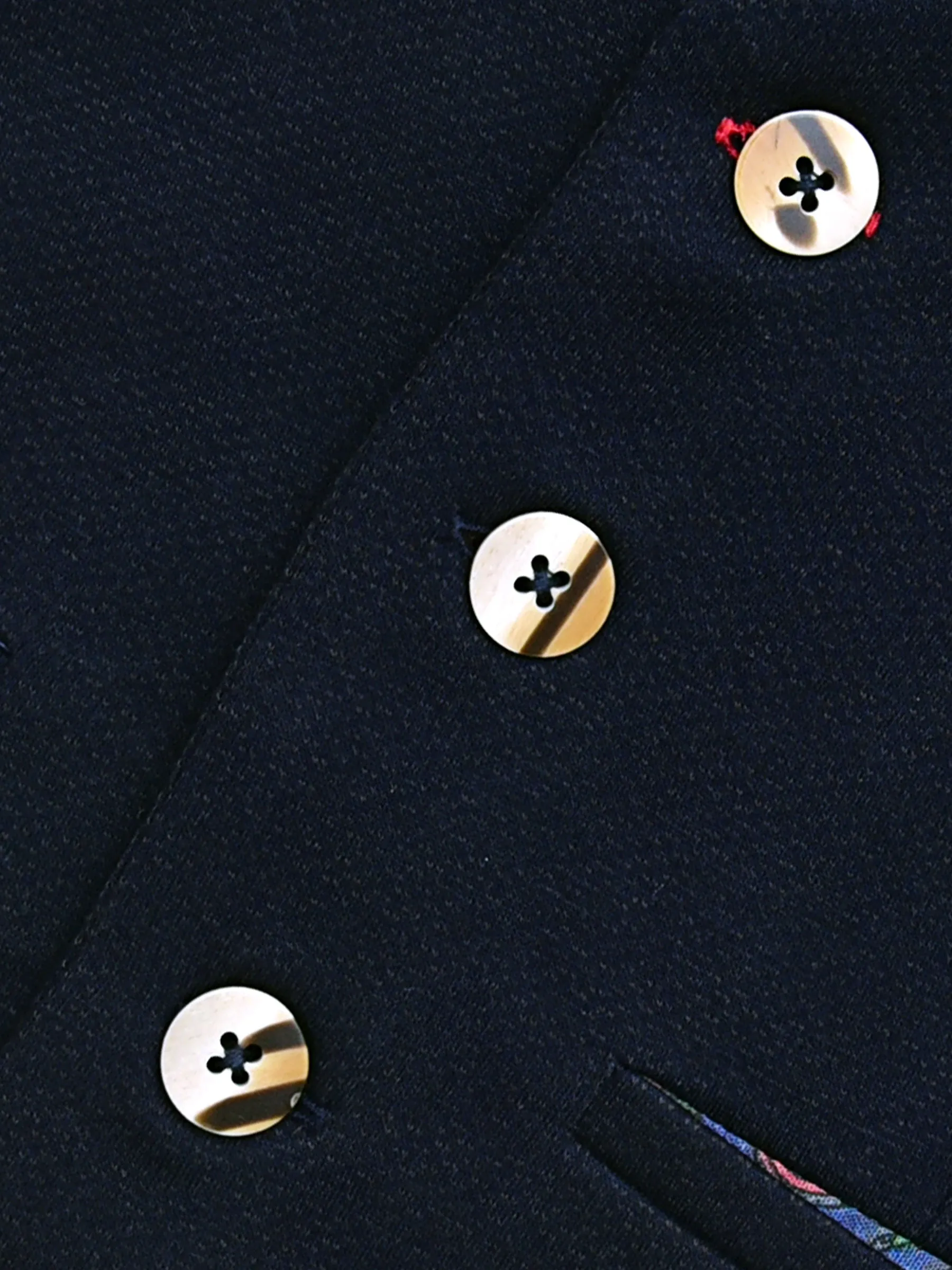 Navy Blue Textured Suit Waistcoat