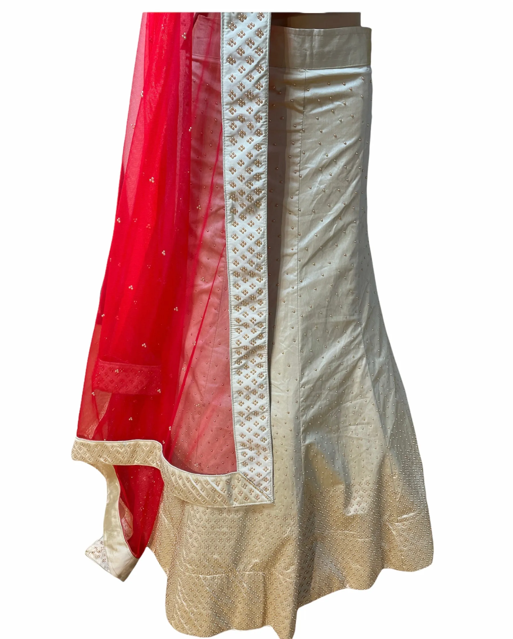 Off white pearl lehenga