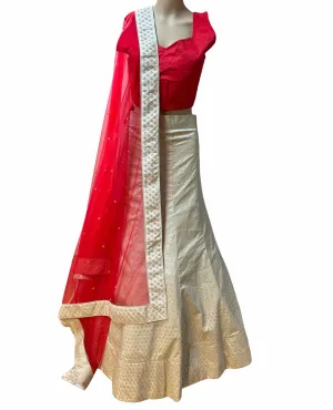 Off white pearl lehenga