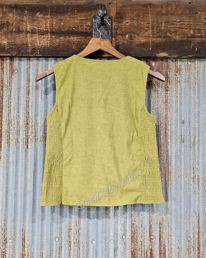 Olive Corduroy Pearl Snap Vest #5814