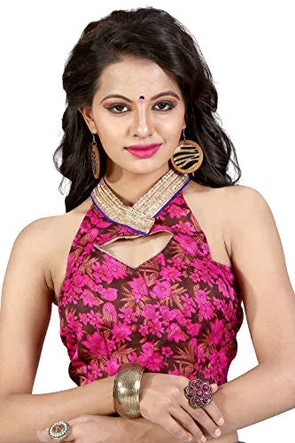 Oomph! Women's Chiffon Sarees Party Wear/Fancy Chiffon Sarees/Printed Chiffon Sarees - Magenta