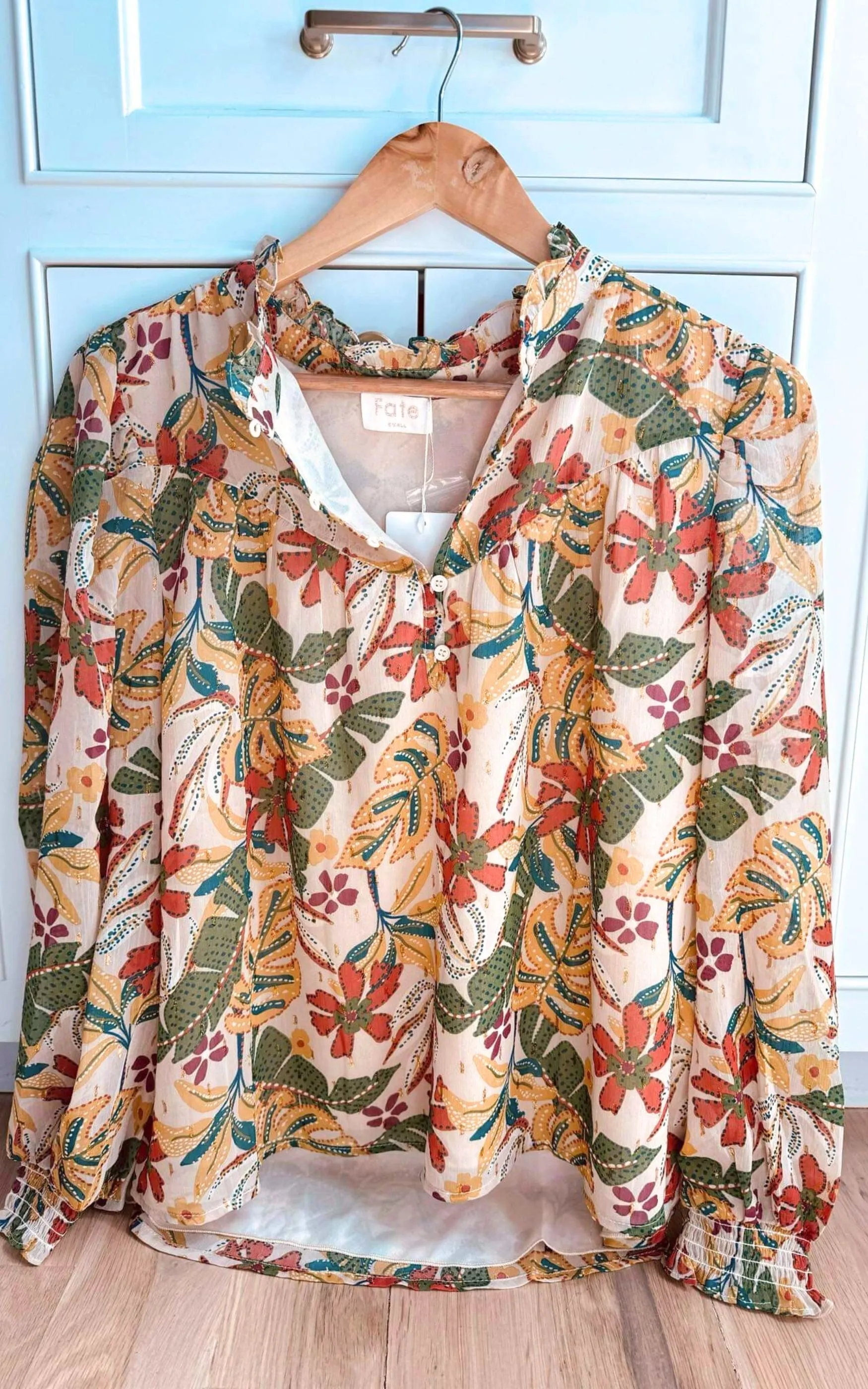 Paisley Print Chiffon Blouse Top