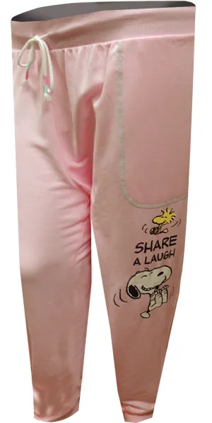 Peanuts Snoopy Ultra Soft Knit Pink Plus Size Jogger Lounge Pants