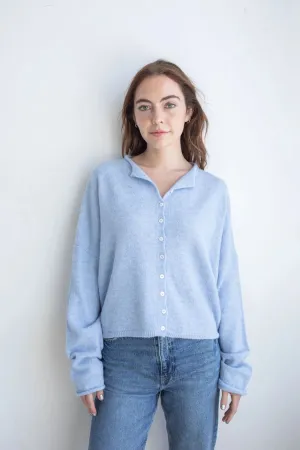 Piper Button Up Cardigan - Sky Blue