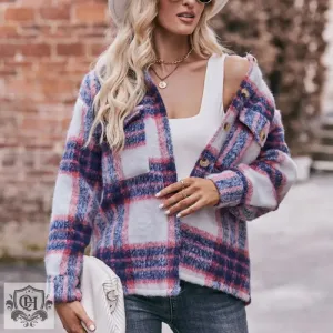 Plaid Long Sleeve Coat