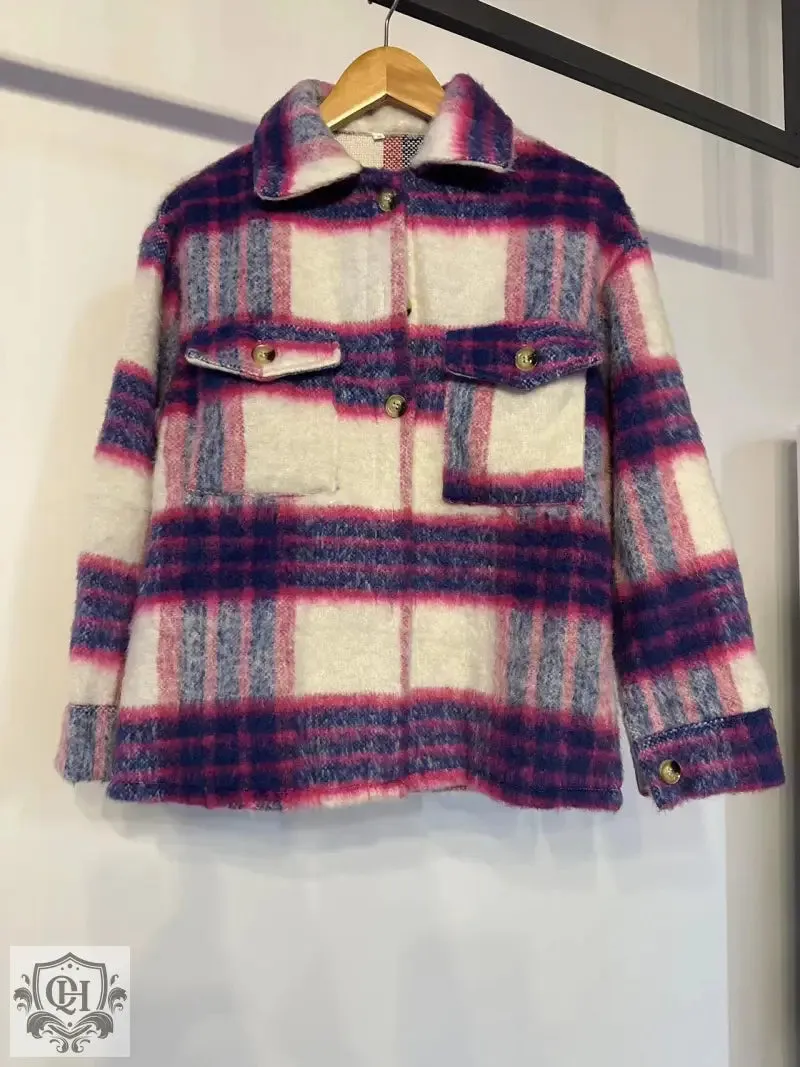 Plaid Long Sleeve Coat