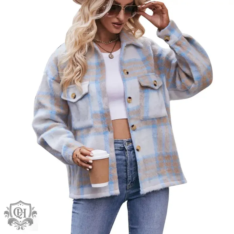 Plaid Long Sleeve Coat