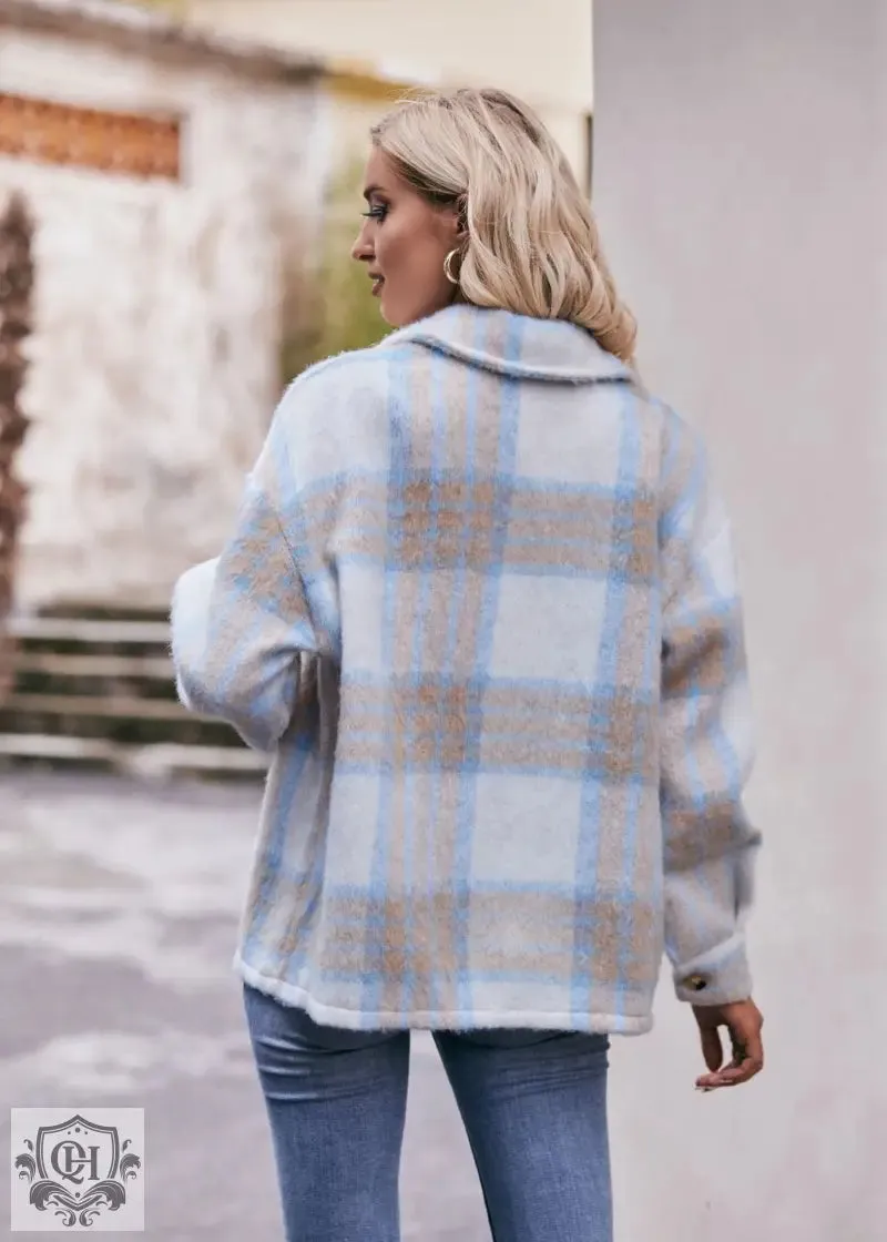Plaid Long Sleeve Coat