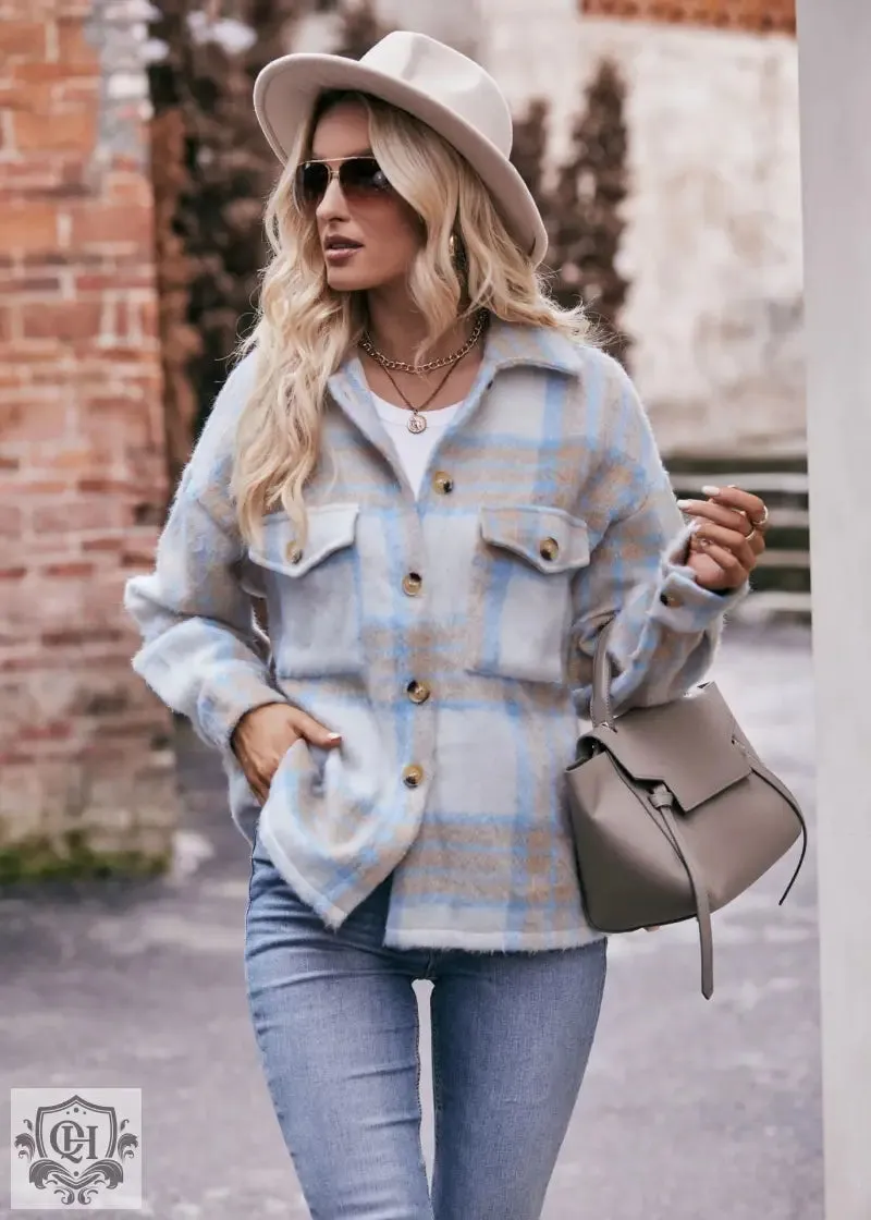Plaid Long Sleeve Coat
