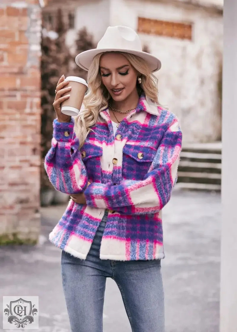 Plaid Long Sleeve Coat