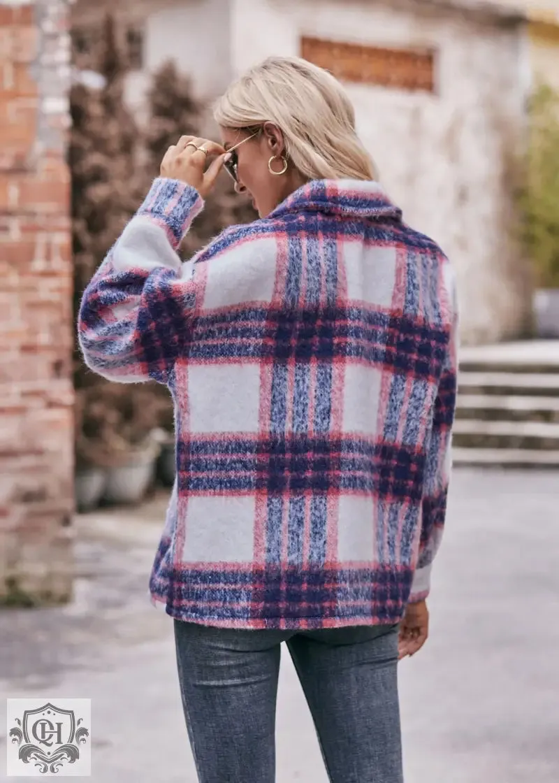 Plaid Long Sleeve Coat