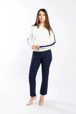 Racer Sweater - Pearl / Ink / Silver