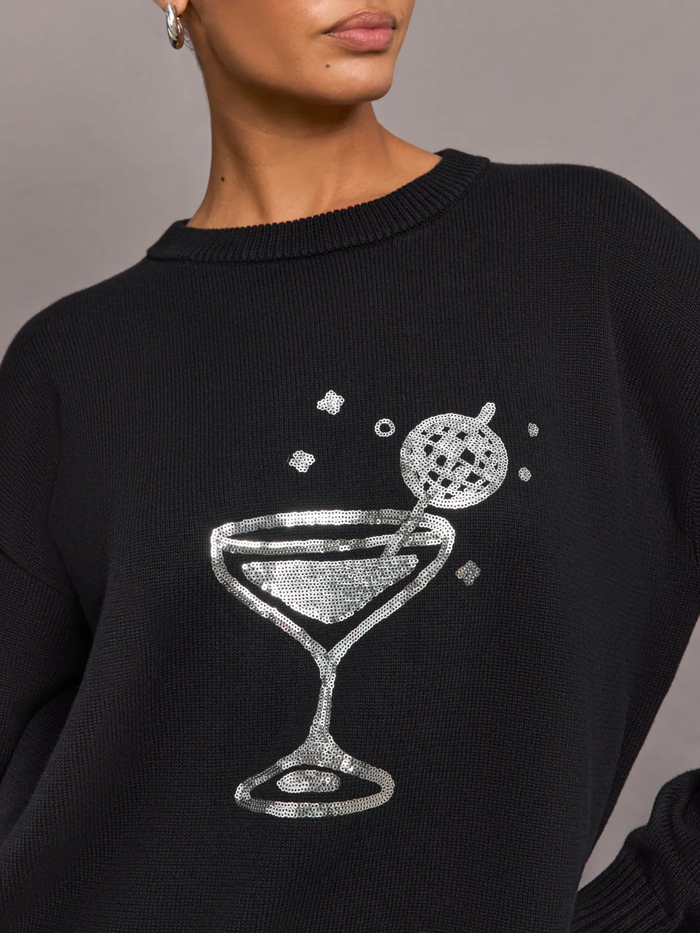 Riley Martini Oversized Sweater - Black