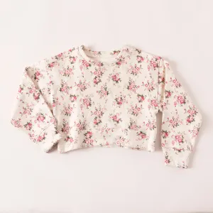 Rose Floral Fleece Top