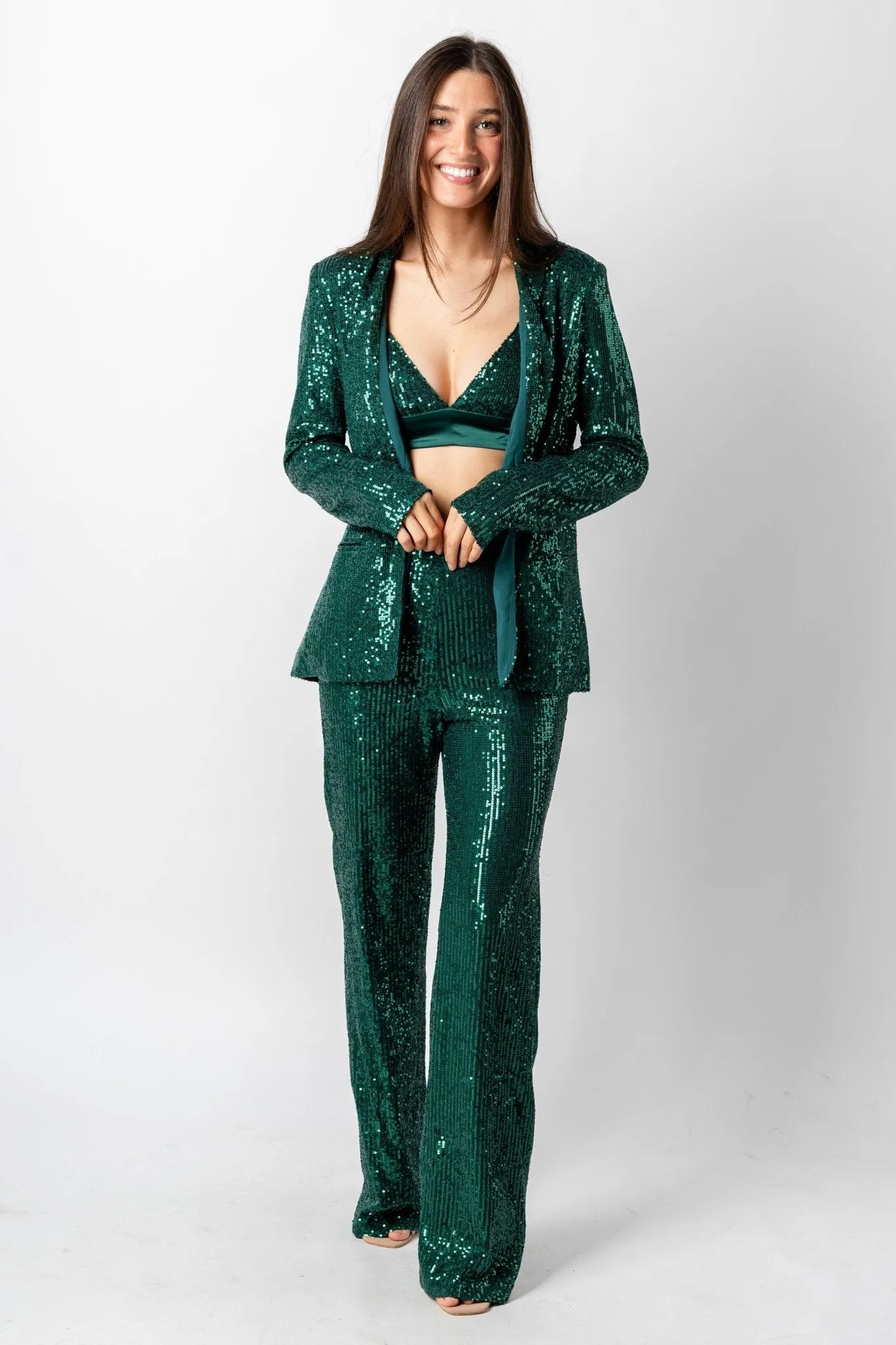 Sequin bralette top green