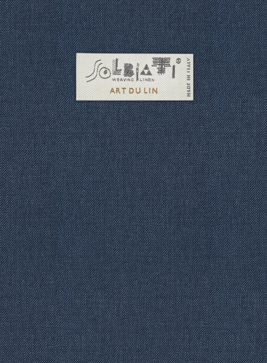 Solbiati Art Du Lin Ebony Blue Linen Pants