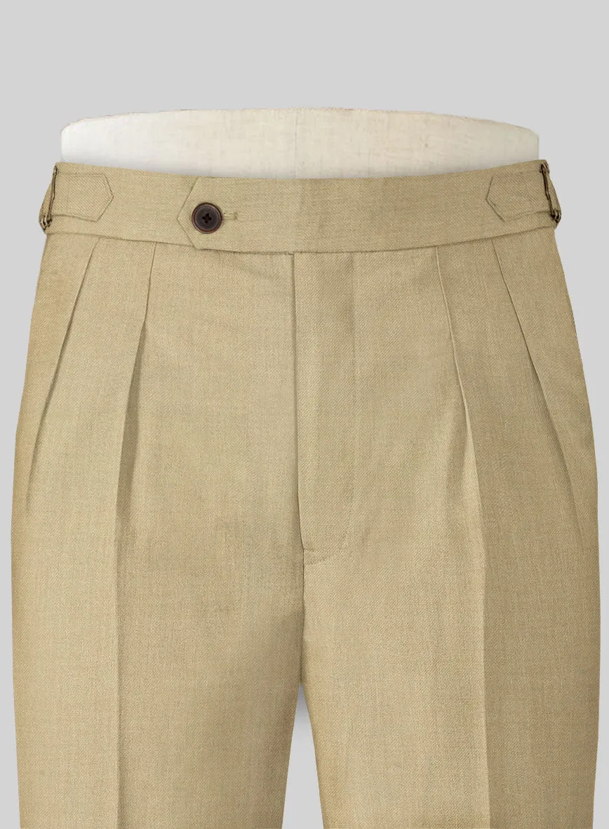 Stretch Beige Wool Highland Trousers