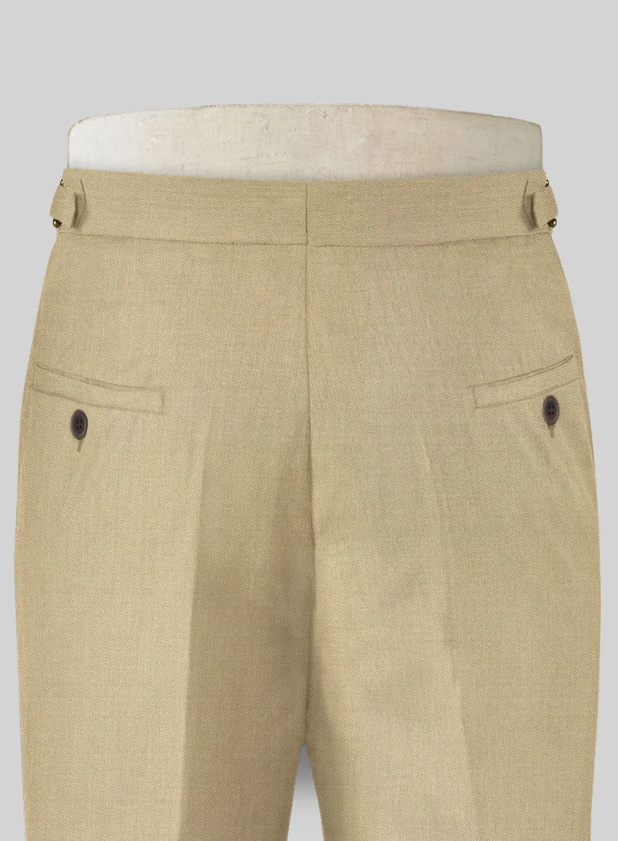 Stretch Beige Wool Highland Trousers