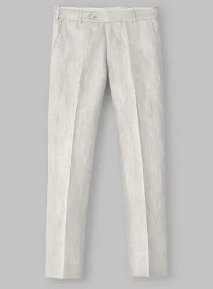Tropical Beige Linen Pants