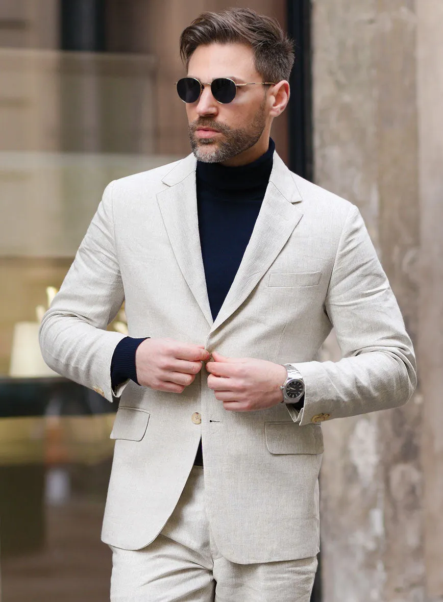 Tropical Beige Linen Suit