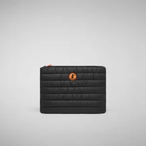 Unisex quilted pouch big shaula in black
