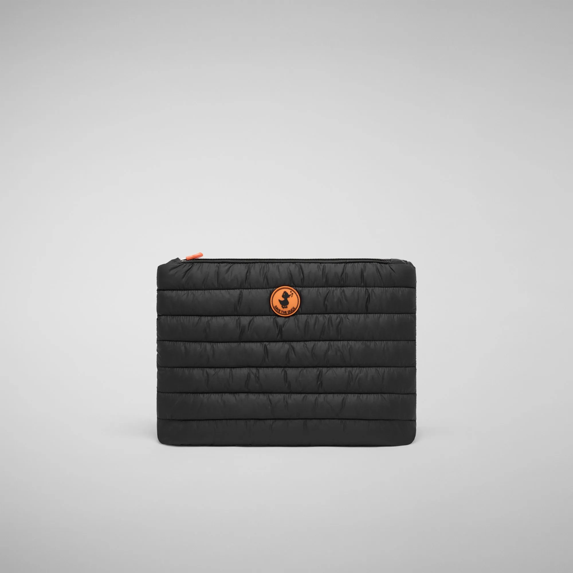 Unisex quilted pouch big shaula in black