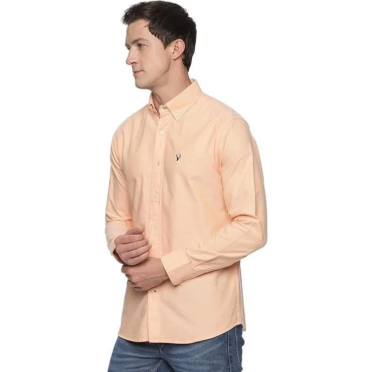 U.S. ELK Boys' and Men's Long Sleeve Button Down Dress Shirts-Orange