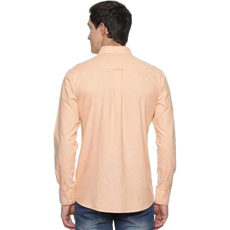 U.S. ELK Boys' and Men's Long Sleeve Button Down Dress Shirts-Orange