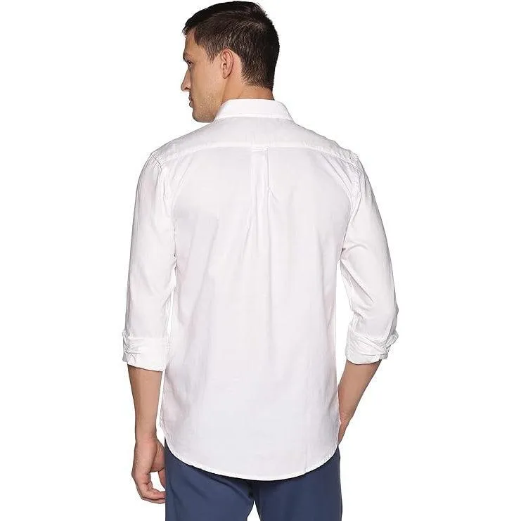 U.S. ELK Boys' and Men's Long Sleeve Button Down Dress Shirts-Whte