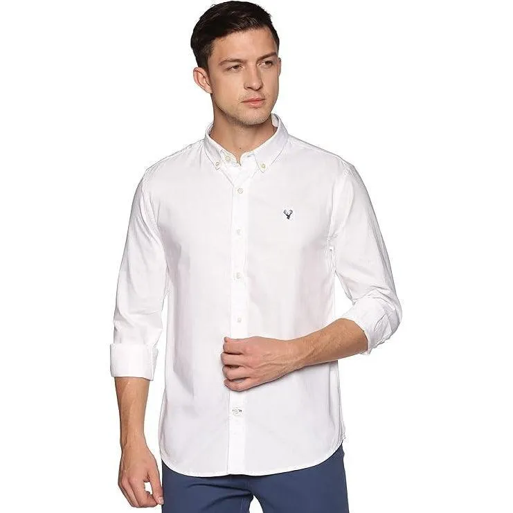 U.S. ELK Boys' and Men's Long Sleeve Button Down Dress Shirts-Whte