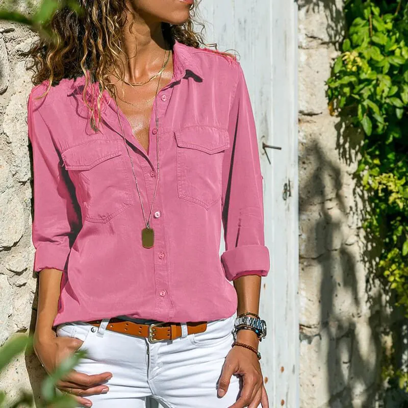 V-neck Long Sleeves T-shirt