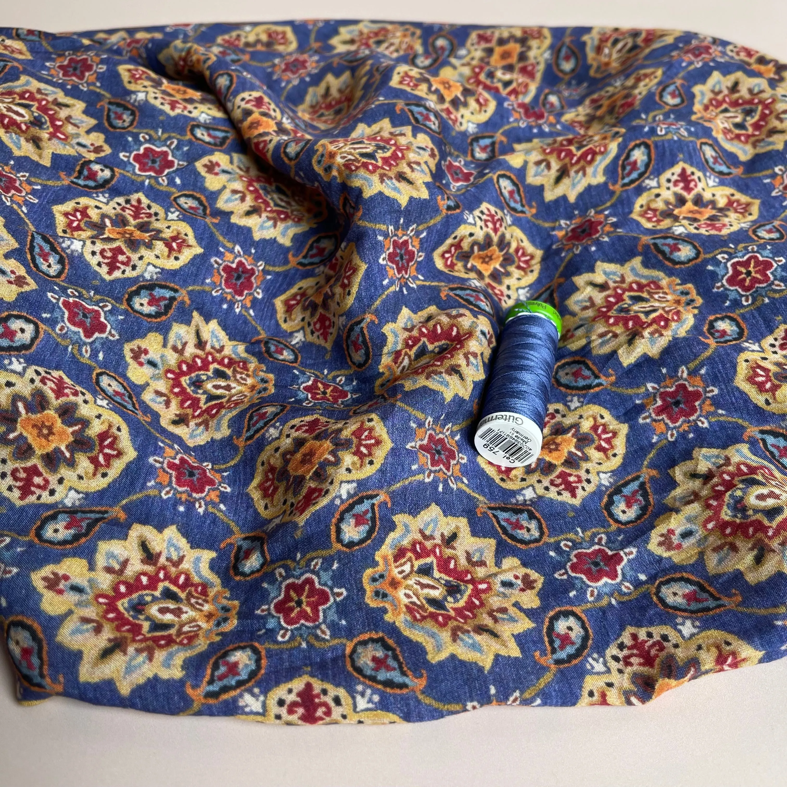 Vintage Paisley Viscose / Rayon Fabric