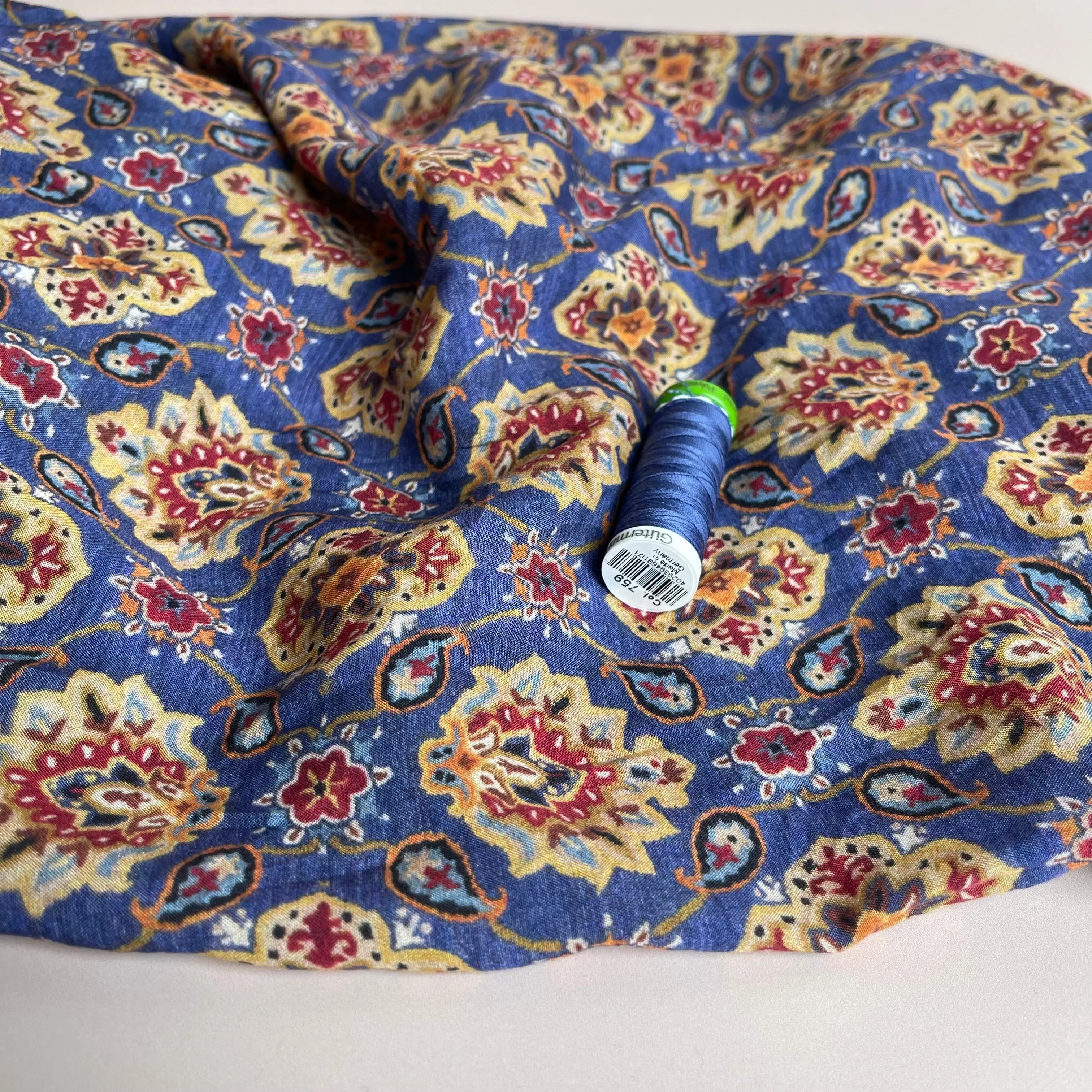 Vintage Paisley Viscose / Rayon Fabric