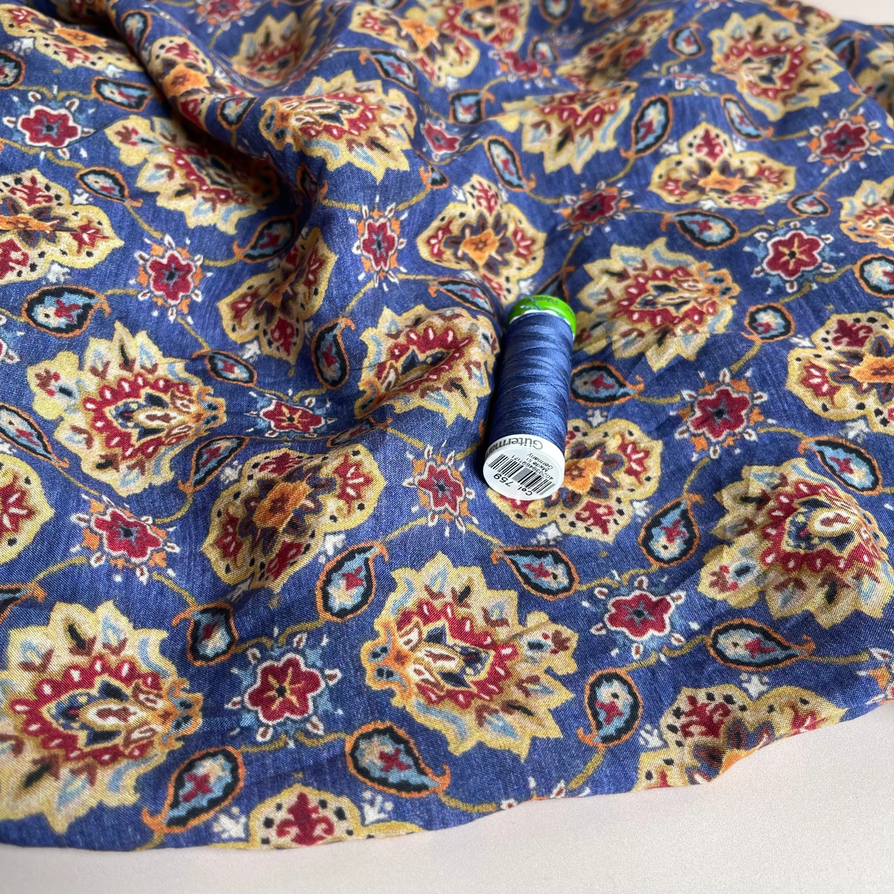 Vintage Paisley Viscose / Rayon Fabric