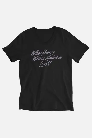 Who Knows Where Madness Lies? Unisex V-Neck T-Shirt | Don Quixote