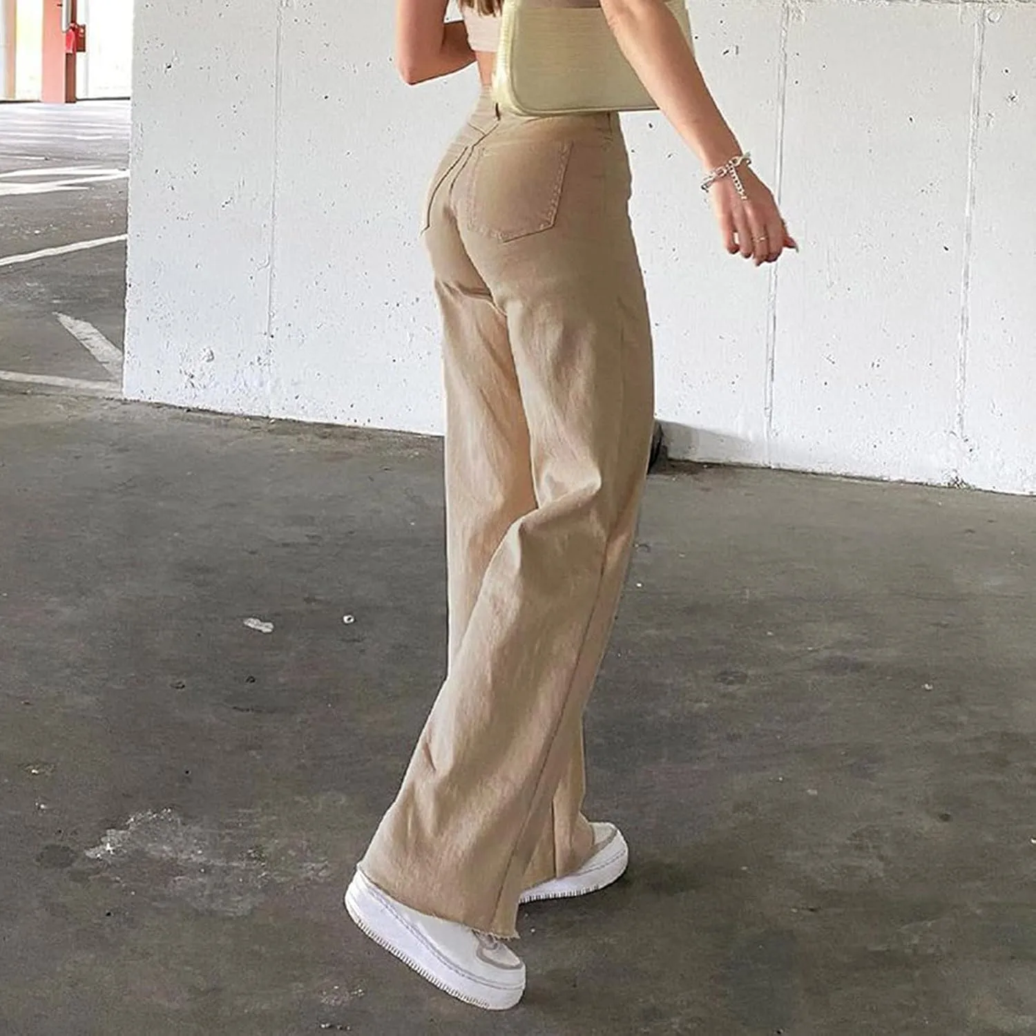 Womens High Waisted Jeans Y2K Stretch Skinny Flare Leg Denim Pants Slim Trousers Aesthetic Bell Bottom Pants