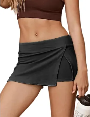 Womens Tennis Skirt with Shorts 2025 Summer Casual Side Split High Waisted Shorts Workout Running Gym Shorts