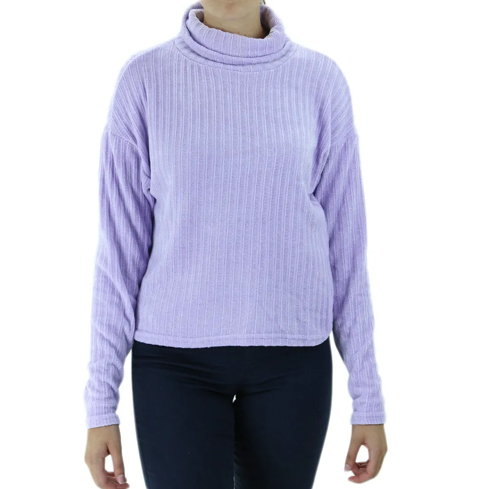 Women's Turtle Neck Knitted Sweater,Purple