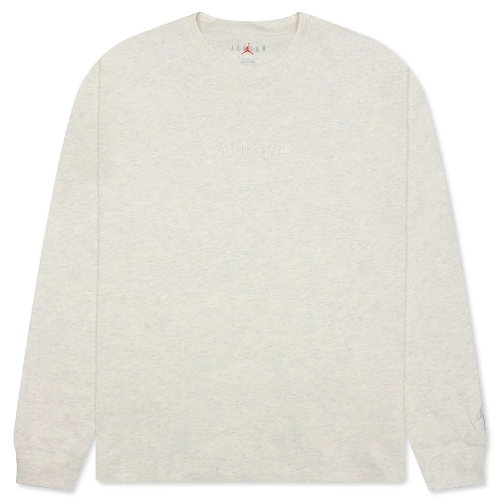 Wordmark L/S Tee - Oatmeal Heather